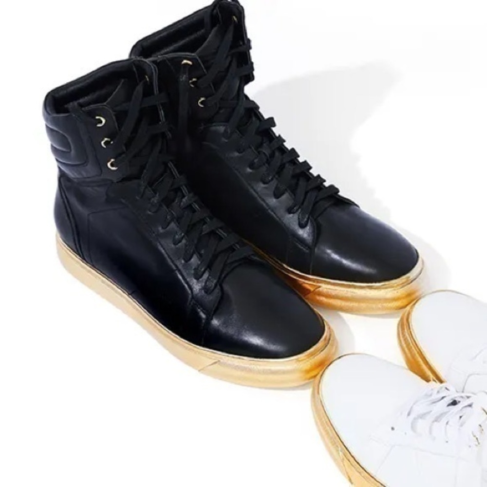 Jessica Rich I AM KING Mens Designer Shoes VERY RARE Black and Gold size 43